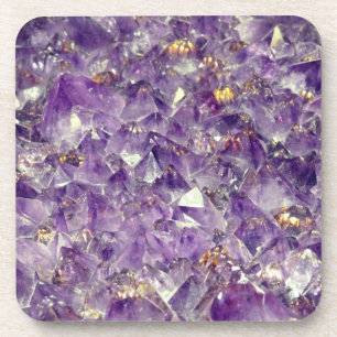 Dessous-de-verre Pierre gemme cristal d'améthyste violet aspect