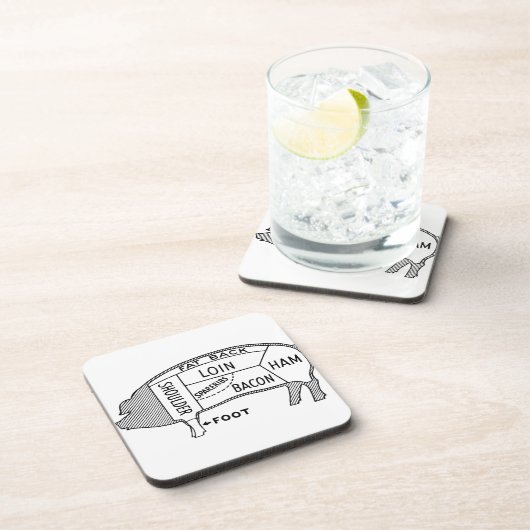 Dessous-de-verre Pig de graphique à boucher (Côté Droit)