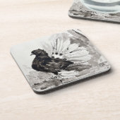 Dessous-de-verre Pigeon à queue indienne Eyeliner Poule (Côté gauche)