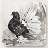 Dessous-de-verre Pigeon à queue indienne Eyeliner Poule (Devant)
