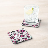 Dessous-de-verre Piloka Dot Zebra noir et rose chaud (Côté Droit)