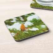 Dessous-de-verre Pin couvert de neige Impressionnisme Abstrait (Côté gauche)