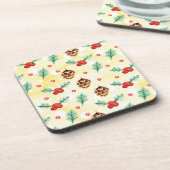 Dessous-de-verre Pine Cones et Motif de Noël Holly (Côté gauche)