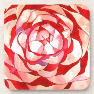 Dessous-de-verre Pink Camellia abstract art painting original