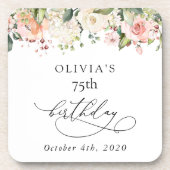 Dessous-de-verre Pink Flowers, White Flowers, Boho, Birthday (Devant)