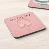 Dessous-de-verre Pink Headphones with Wires (Côté gauche)