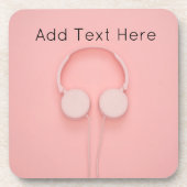 Dessous-de-verre Pink Headphones with Wires (Devant)