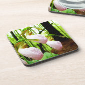 Dessous-de-verre Pink Lady Slipper sauvage orchidée (Côté gauche)