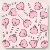 Dessous-de-verre Pink Lollipops, Heart Lollipops, Lollipop Pattern (Devant)