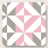 Dessous-de-verre Pink Raspberry and Silver Geometric ZigZag (Devant)