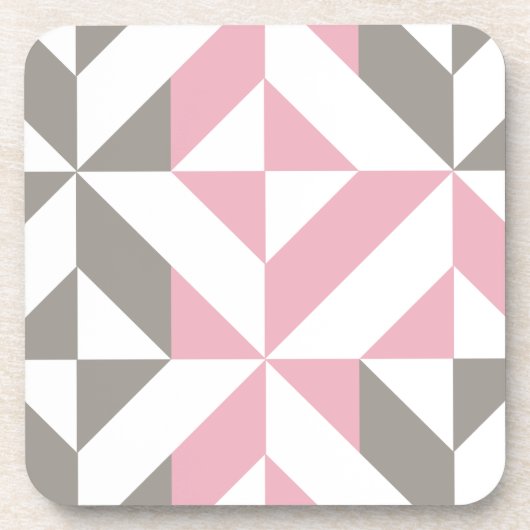 Dessous-de-verre Pink Raspberry and Silver Geometric ZigZag (Devant)