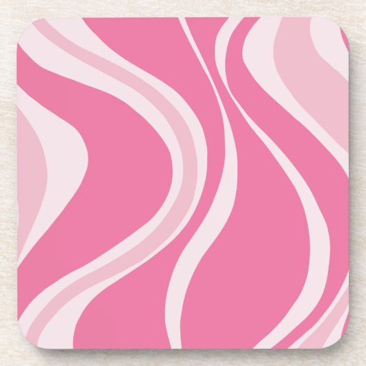 Dessous-de-verre Pink Waves Square Coaster (Devant)