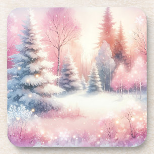 Dessous-de-verre Pink Winter Wonderland Noël
