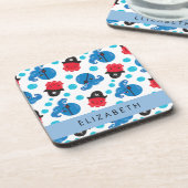 Dessous-de-verre Pirate Octopus, Motif Octopus, Mer, Votre Nom (Côté gauche)