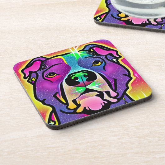Dessous-de-verre Pitbull Dog Pop Art (Côté gauche)