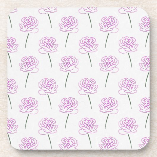 Dessous-de-verre pivoines roses (Devant)
