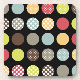 Dessous-de-verre PixDezines couleur Pois rétro/DO-IT-YOURSELF arriè
