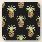 Dessous-de-verre PixDezines Faux Ananas Dorés/Fond DIY (Devant)