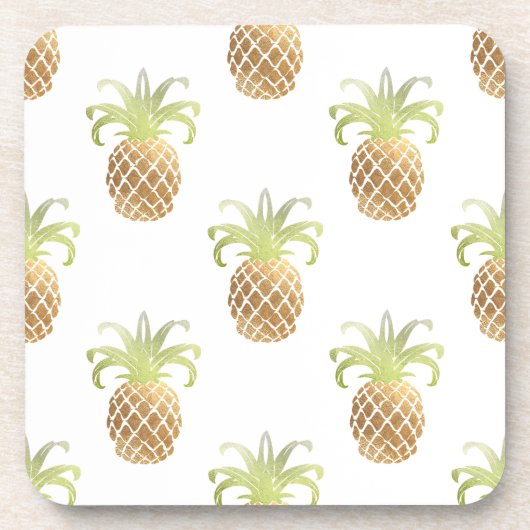 Dessous-de-verre PixDezines Faux Ananas Or/arrière - plan DO-IT-YOU (Devant)