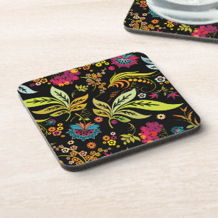 Dessous-de-verre PixDezines rétro flore/couleur de fond DIY