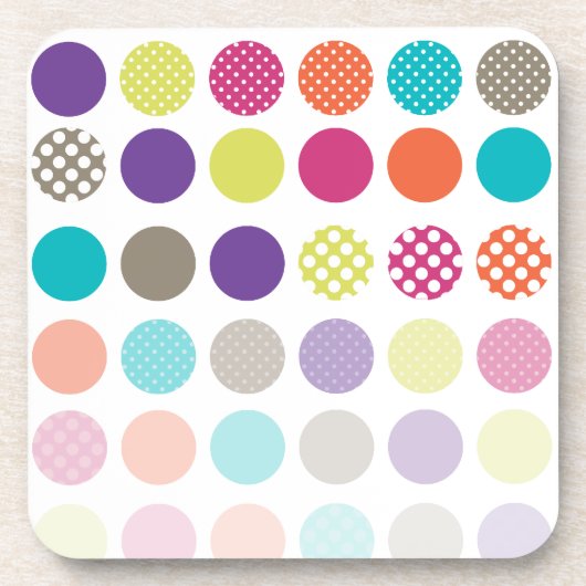 Dessous-de-verre PixDezines Rétro Points/DIY couleur de fond (Devant)