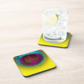 Dessous-de-verre PixDezines Superbe oeil de paon/turquoise+rose (Côté Droit)