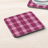 Dessous-de-verre Pixel Plaid_Magenta-Black (Côté gauche)