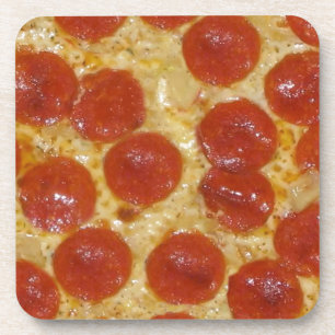 Dessous-de-verre pizza au gros pepperoni