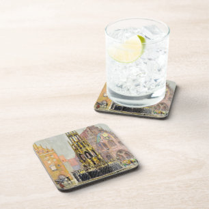 Dessous-de-verre Place du Marché, Nuremberg, 1928 par Grant Wood