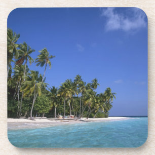 Dessous-de-verre Plage avec palmiers, Maldives