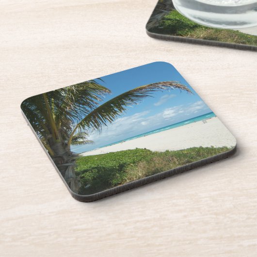 Dessous-de-verre Plage blanche w/Palm de sable (Côté gauche)