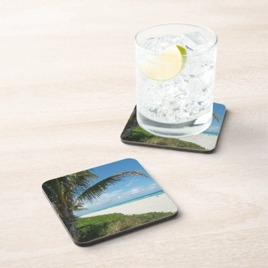 Dessous-de-verre Plage blanche w/Palm de sable (Côté Droit)