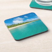 Dessous-de-verre Plage bordée de palmiers, Tonga (Côté gauche)
