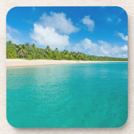 Dessous-de-verre Plage bordée de palmiers, Tonga (Devant)