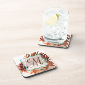 Dessous-de-verre Plage Coral Star Poisson Sable Monogramme Boisson (Côté Droit)