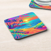 Dessous-de-verre Plage de coucher de soleil tropicale (Côté gauche)