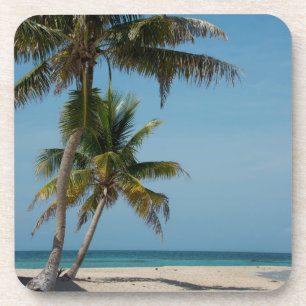 Dessous-de-verre Plage de palmiers et de sable blanc