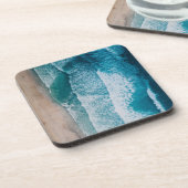 Dessous-de-verre Plage de sable des vagues de l'océan bleu (Côté gauche)