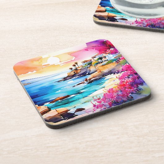 Dessous-de-verre "Plage isolée" (Côté gauche)