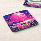 Dessous-de-verre Plage rose Lune Art (Côté gauche)