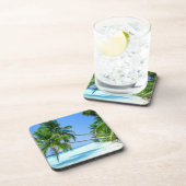 Dessous-de-verre Plage Tropicale Palmée! (Côté Droit)