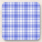 Dessous-de-verre Plaid blanc bleu 2 (Devant)