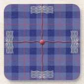 Dessous-de-verre Plaid bleu ciel (Devant)