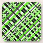 Dessous-de-verre Plaid en Lime vert, noir et gris (Devant)