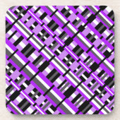 Dessous-de-verre Plaid en violet, noir et gris (Devant)