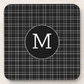 Dessous-de-verre Plaid Monogramme Noir et Blanc  (Devant)