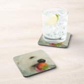 Dessous-de-verre Plan rapproché d'un Bichon Frise mangeant une (Côté Droit)