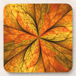 Dessous-de-verre Plante d'automne, Abstrait moderne Fractal Art Lea