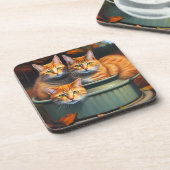Dessous-de-verre Plantes en pot de chats de gingembre, six Dessous (Côté gauche)