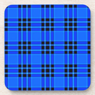Dessous-de-verre Plaqué Royal Blue Black Checks Motif-57686
